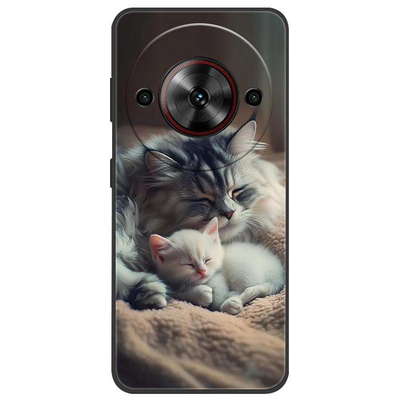 Чехол для ZTE Nubia Focus 5G Чехол с рисунком милого кота Черный силиконовый мягкий чехол для телефона для ZTE nubia Blade A75 5G Задняя крышка Чехол Сумка