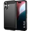 Protective Case - BOOLING - for iPhone 16 Plus - Shockproof - Elegant - Carbon Fiber Effect