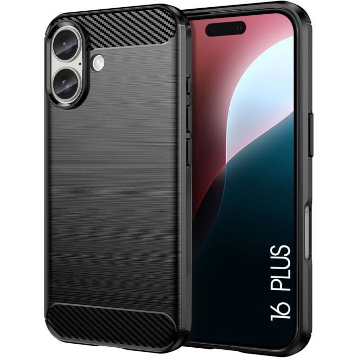 Protective Case - BOOLING - for iPhone 16 Plus - Shockproof - Elegant - Carbon Fiber Effect