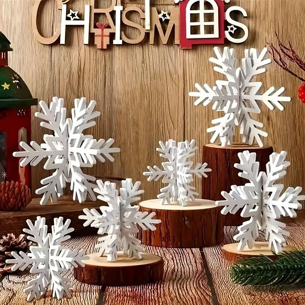 Christmas 3D Snowflake Foam Board Creative Desktop Decoration Set Perfect For Party And Holiday Ambiance