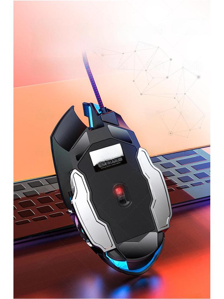 Серебристая резьба G15 Бесшумная проводная механическая игровая мышь - USB, Гладкий дизайн, Компьютерный аксессуар