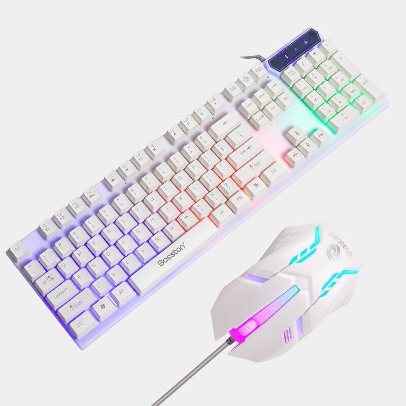 Игровой комплект Bosdon 8310: USB-клавиатура и мышь с подвесными светящимися клавишами