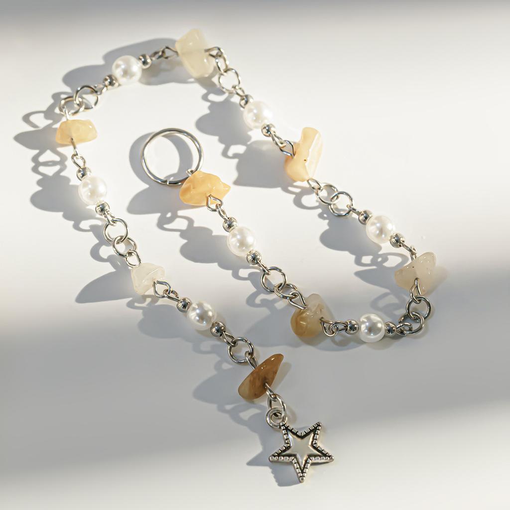 Праздничный стиль Натуральный камень Длинная гравийная цепочка Плетеные волосы Дреды Украшения для волос Бабочка Звезда Головной убор Женщины