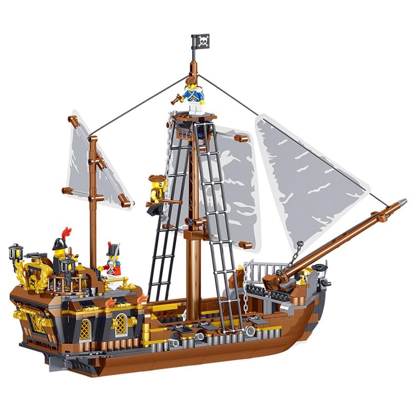 Пиратский корабль серии Storm God Model Toys Детские интересные подарки для мальчиков DIY Маленькие строительные блоки игрушки