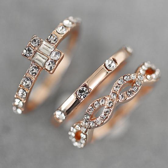 3 шт./компл. комплект колец декоративный минималистский отличительный индивидуальный набор колец на палец для повседневного ношения