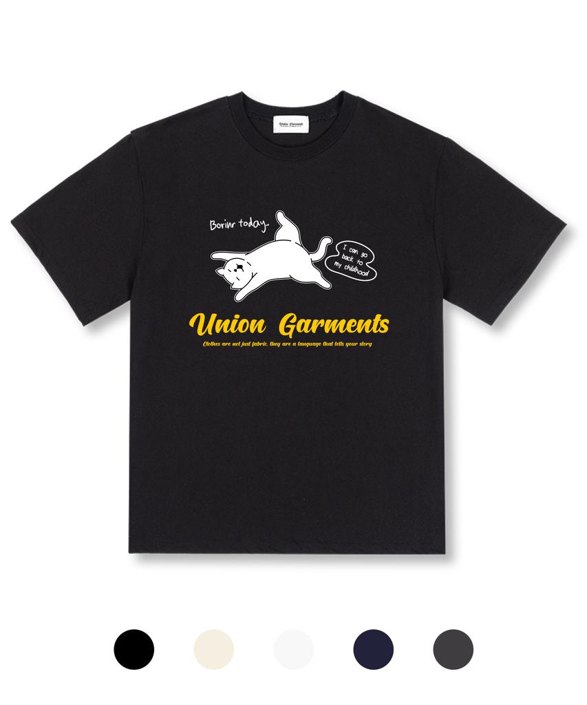 UNION GARMENTS Футболка оверсайз с коротким рукавом 'Boring Day' 5 цветов