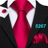 Barry.Wang Красный галстук для мужчин, дизайнерский шелковый жаккардовый тканый галстук, носовой платок, набор запонок