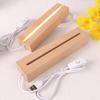 LED Night Light Base Rectangle Display Pedestal Faux Crystal Wooden Lighted Base Stand USB Charging Night Lamp Home Decor