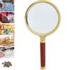5X Magnifying Glass 90mm Handheld Magnifier Wood Handle Magnifier for Reading