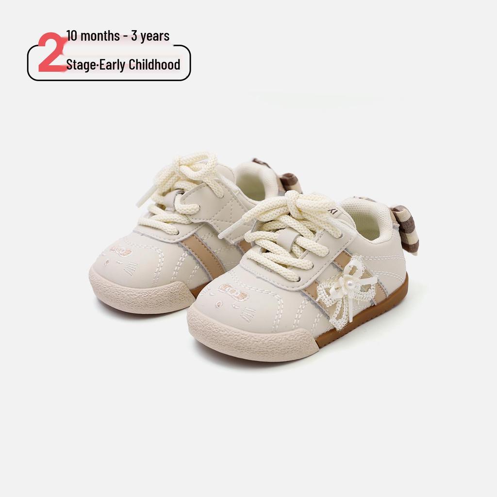 Весна 2026 Милые Модные Нескользящие Мягкая Подошва Повседневные Туфли для Малышек, Предназначенные для Первых Шагов