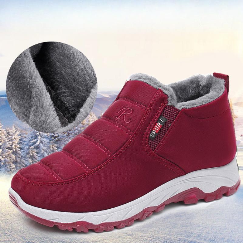 Зимние ботинки Old Beijing Cotton Shoes для женщин, толстые теплые бархатные зимние ботинки для людей среднего и пожилого возраста, хлопковая обувь