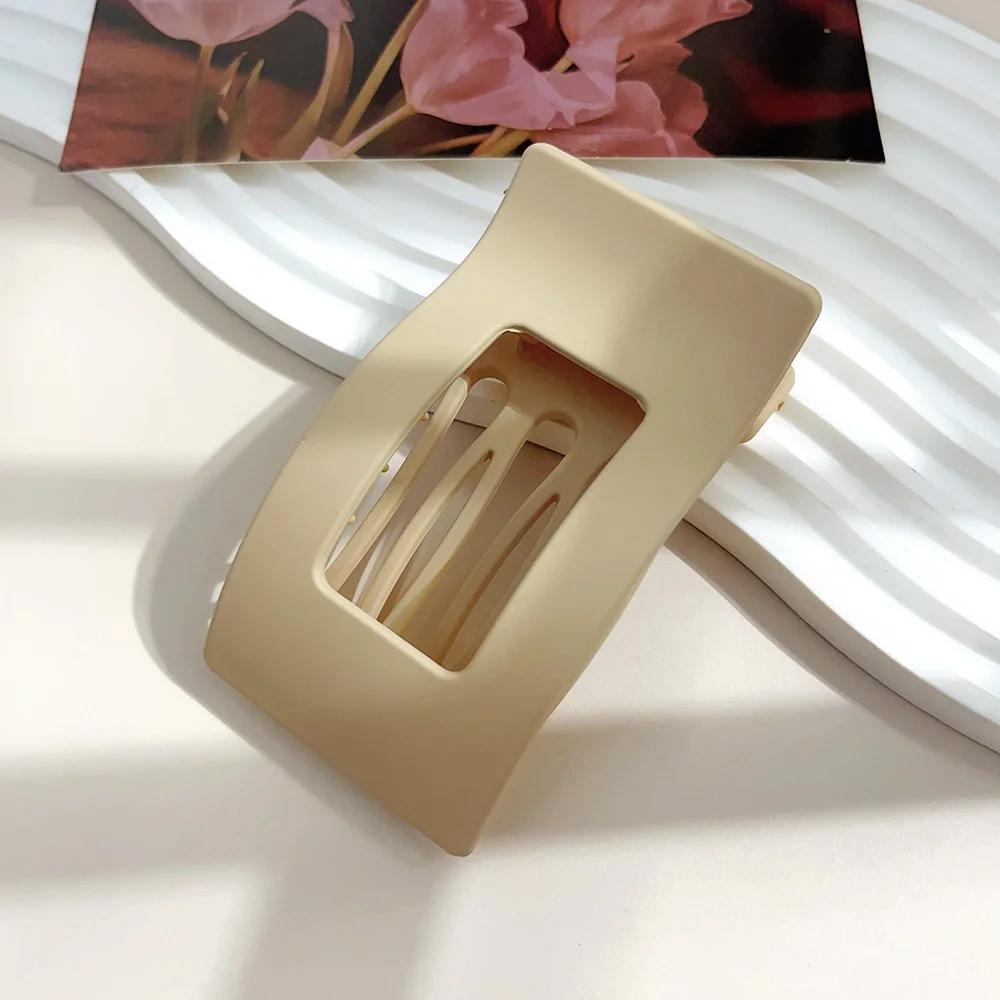 Large Matte Leopard Rectangle French Flat Hair Clips for Women Girls Duckbill Claw Grip Styling Accessories for Thick Thin Hair
