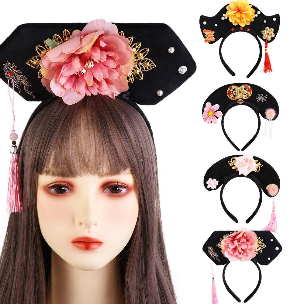 Bow Flower Pearl Ancient Style Headwear Antique Headband Hanfu Hair Hoop Chinese Style Headwear