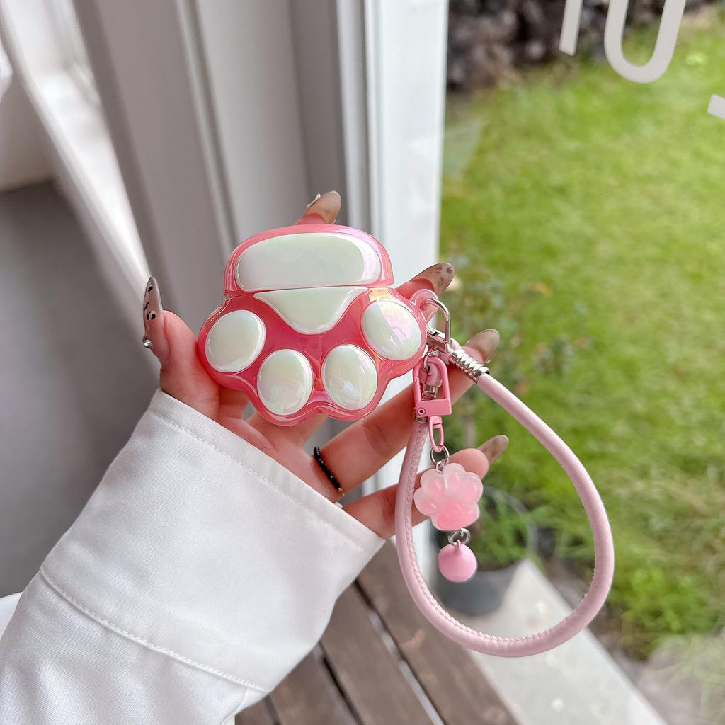 Cute luminous electroplating cat's paw AirPods Pro Apple Bluetooth headset case 1/1 generation cartoon protective case is suitable for