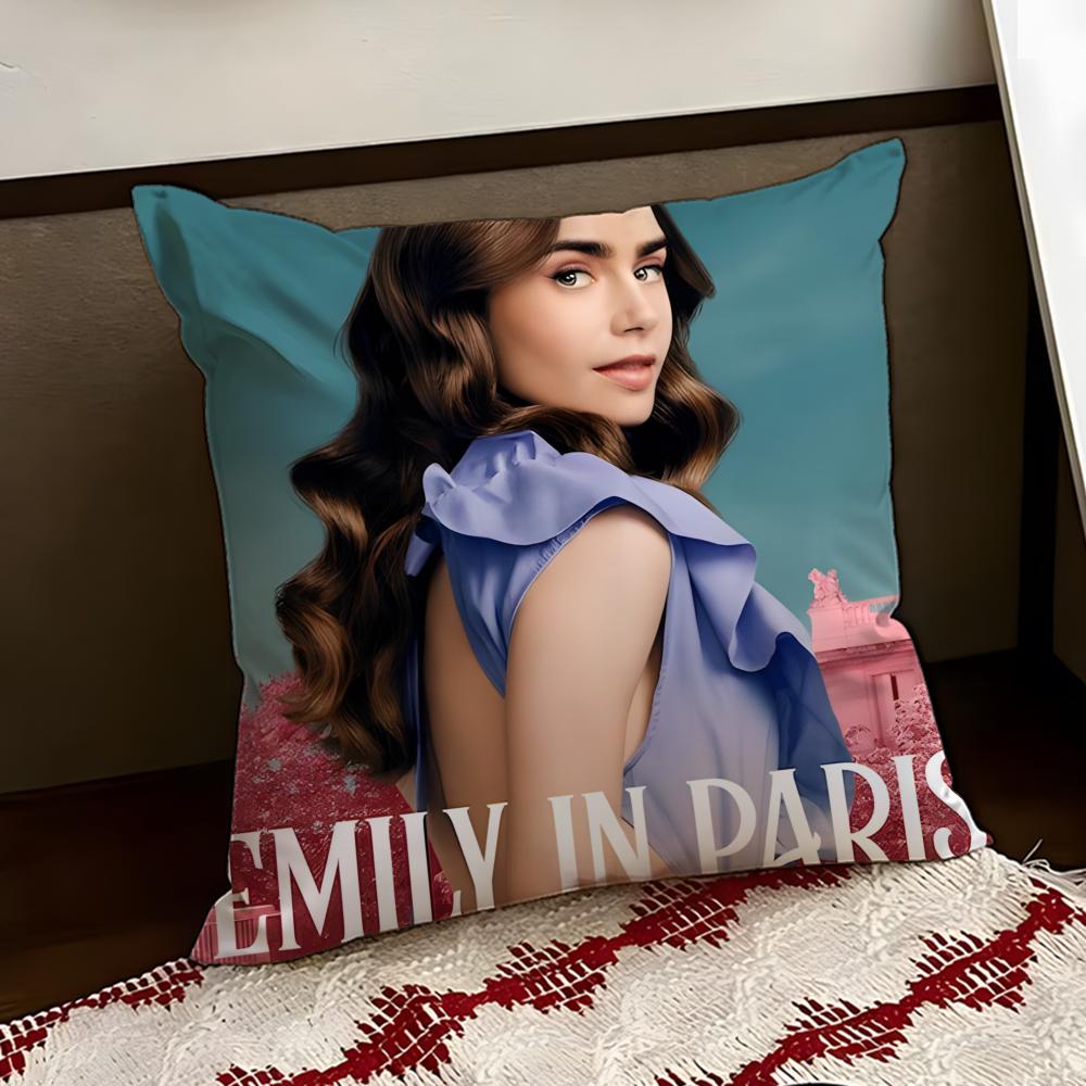 Movie EEmily in PParisS Cushion Cover Reversible Soft Durable Pillow Cover Home Car MultiScene Use for Daily Comfort