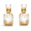 [G5574] - Gold Plated Earrings 'Déesse' Golden White - 10x5 Mm