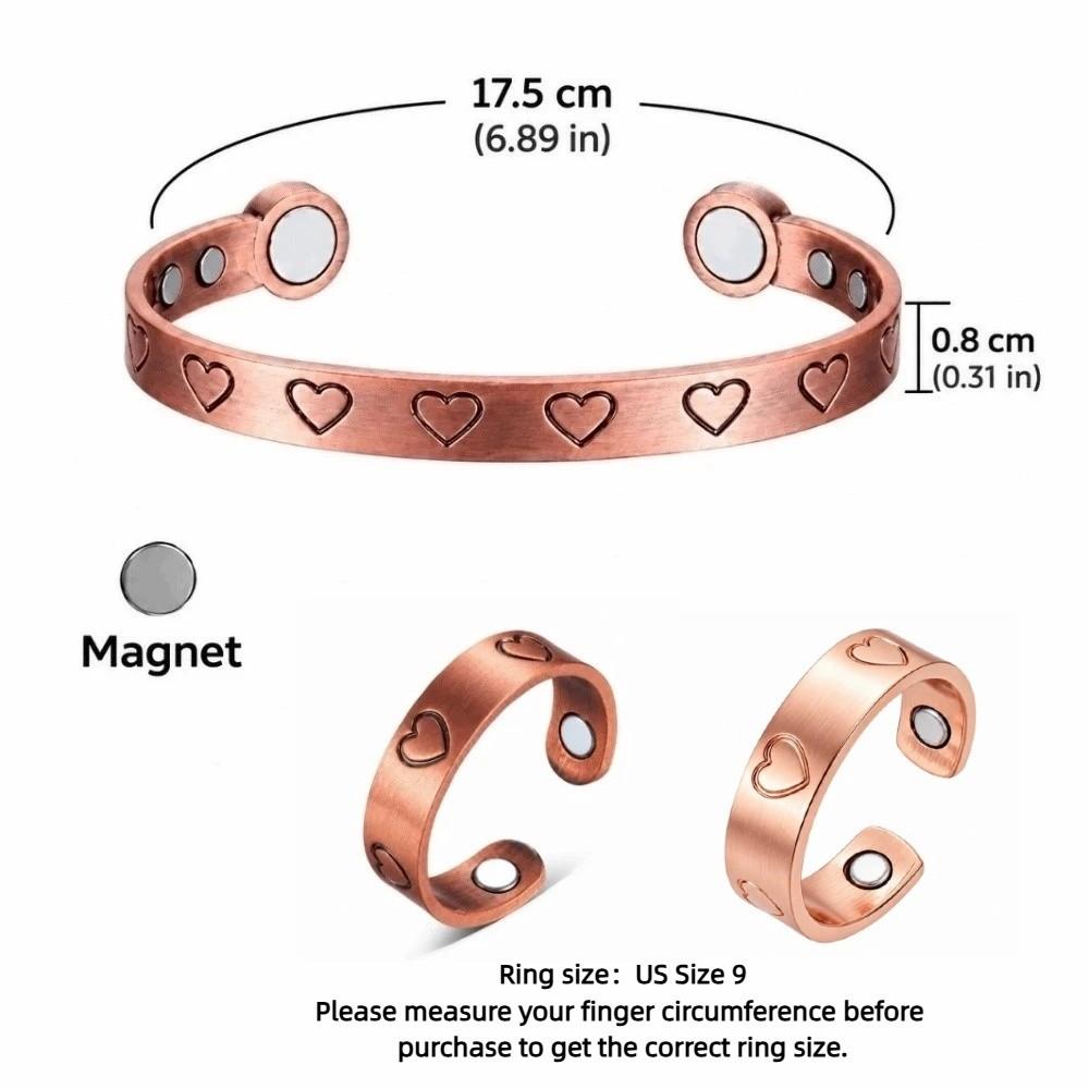 Adjustable Magnetic Bangle Open Cuff Magnetic Ring Beautiful Copper Bracelet Festival