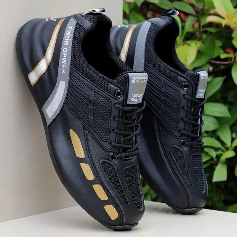 Fashion Men's Leather Casual Sneakers Designer Men's Cushioned Outdoor Running Shoes 2024 New Anti Slip Sports Shoes Big Size 47