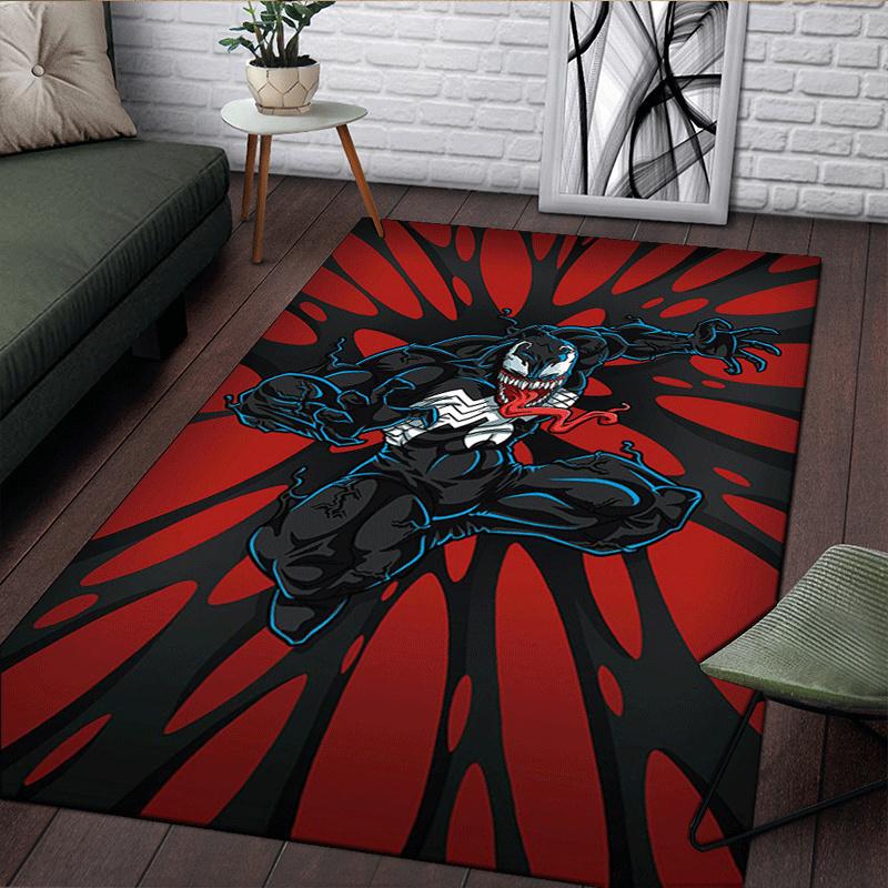 1pc Venom Pattern Area Rug Soft Flannel Floor Mat for Living Room,Office,Bedroom and Carpet,Sofa Coffee Table Floor Mat