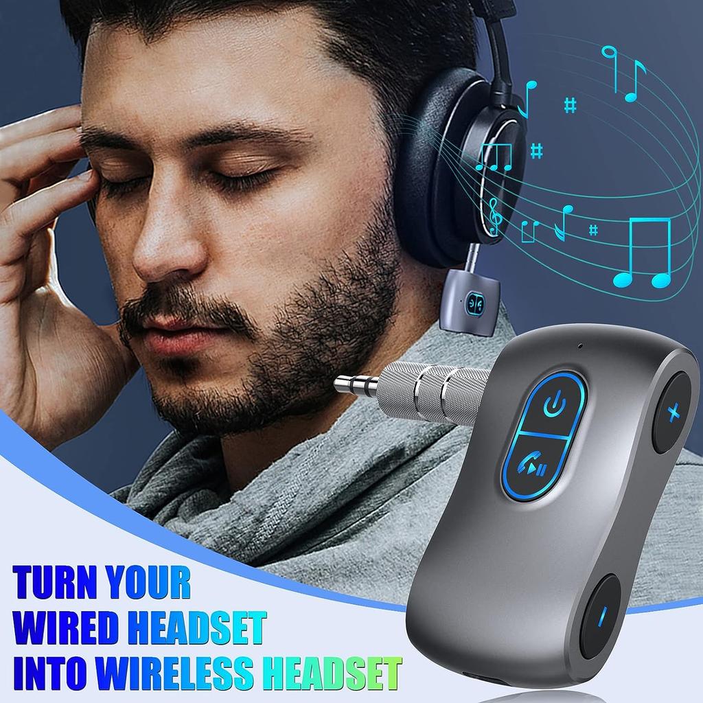 Беспроводной 5.0 Aux Bluetooth-адаптер для автомобиля с громкой связью, поддержка TF-карты, двойное соединение, приемник для автомобиля, наушники и домашние стереосистемы