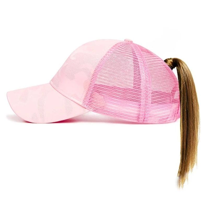 Женская бейсболка с хвостиком, сетчатая камуфляжная летняя кепка для отдыха, простая кепка Snapback, уличная спортивная кепка для женщин и мужчин