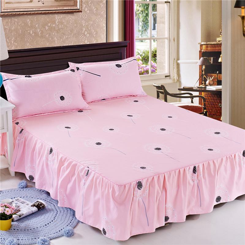 Bed Skirt Anti-dirty Sheet Bedspread Printed Elastic Band Bedclothes Queen King Skin-friendly Beds Protector Bedroom Decoration