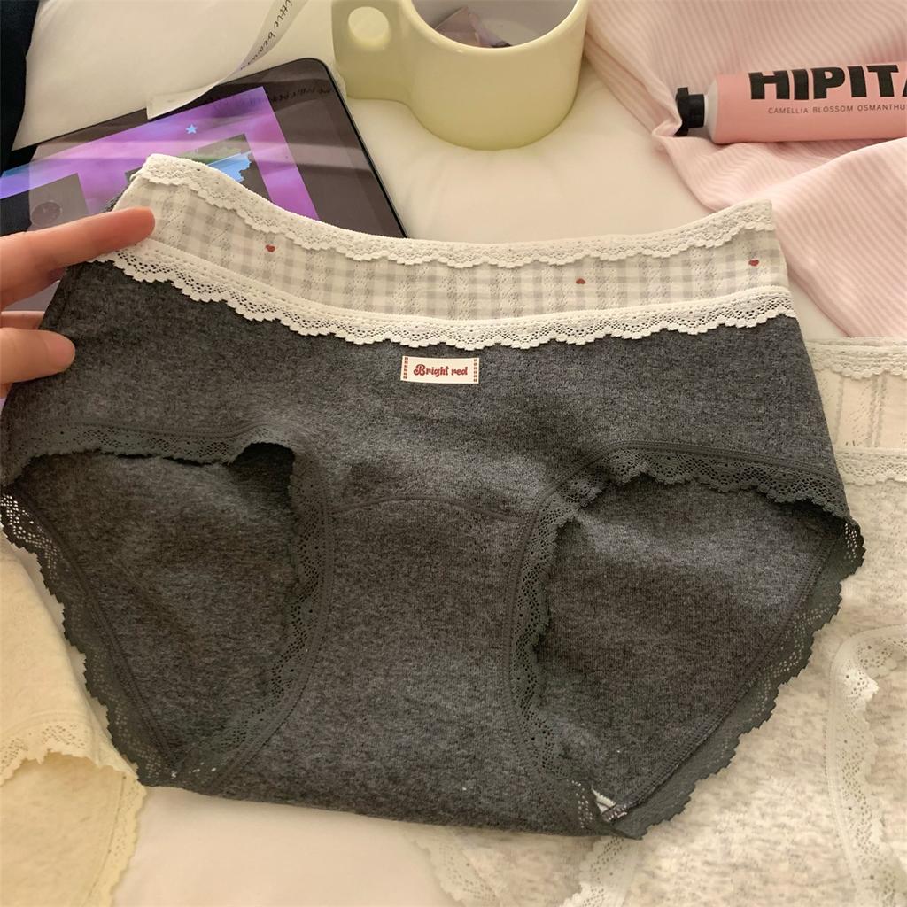 Women's Spring and Autumn Vintage Cotton Non Hip 10A Antibacterial Crotch Panties