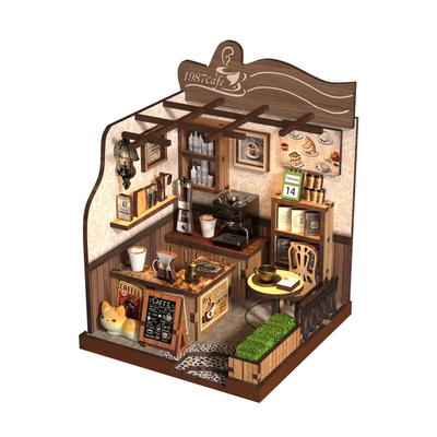 CRESYMME Кукольный домик Миниатюрный Деревянный 3D DIY для Взрослых Кофейный набор, Пазл, Ручная работа, (Деревенский магазин)
