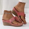 Fashion Women Slippers New Floral Beach Flip-Flops Comfy Slip-On Wedge Slippers Summer Platform Slides Women Versatile Outdoor Sandals
