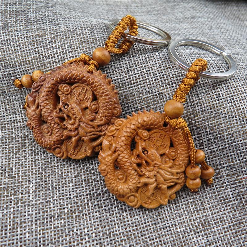 Брелок-подвеска в виде тыквы Pixiu из красного дерева с 3D-резьбой