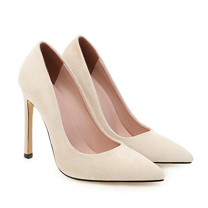 FOREADA High Heels Women Pumps Elegant Extreme High Heels Party Shoes Shallow Pointed Toe Shoes Ladies Spring New Plus Size 4-12