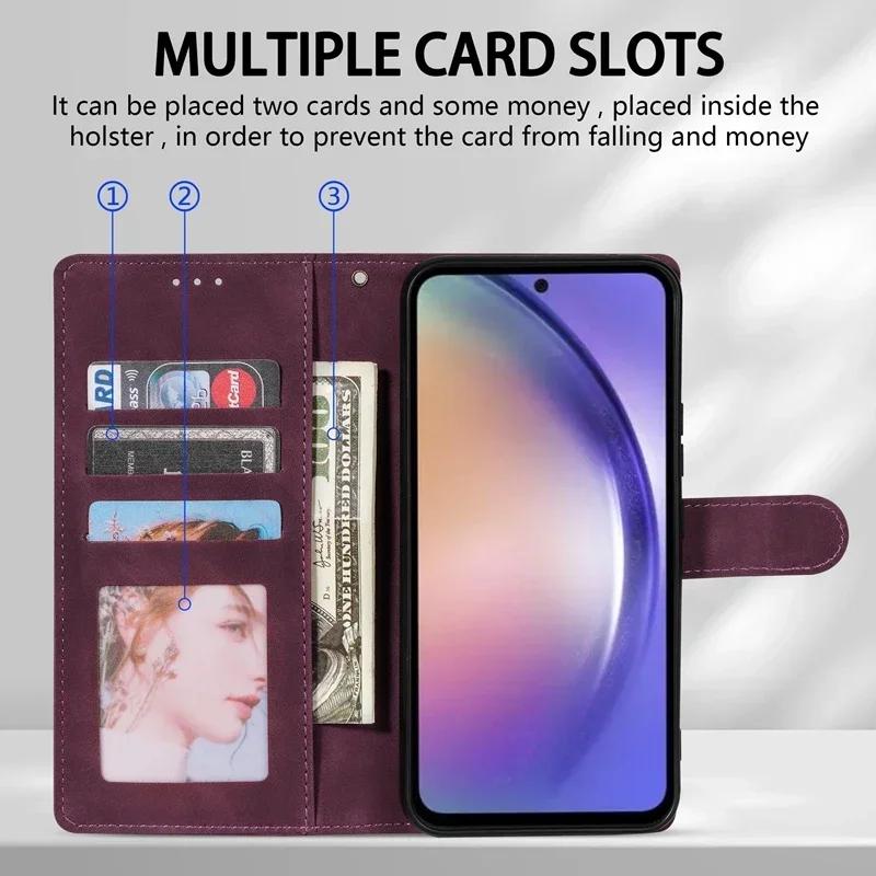 Кошелек с карманом для карт, кожаный чехол-книжка для Samsung Galaxy A05s A07 A13 A14 A15 A16 A17 A26 A34 A35 A36 A52 A53 A54 A55 A56 A71