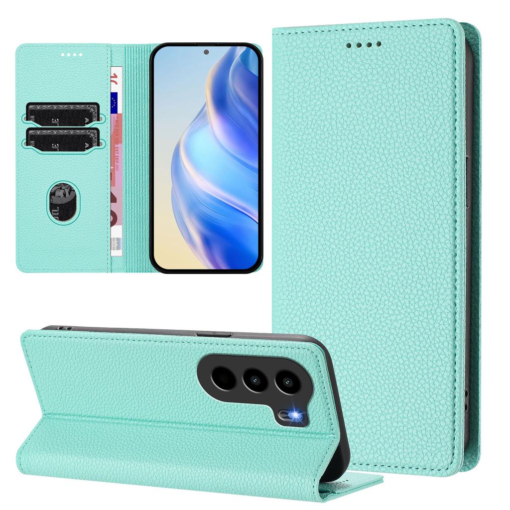 For itel Power 70 4G Wallet Case RFID Blocking Litchi Texture Leather Mobile Cover