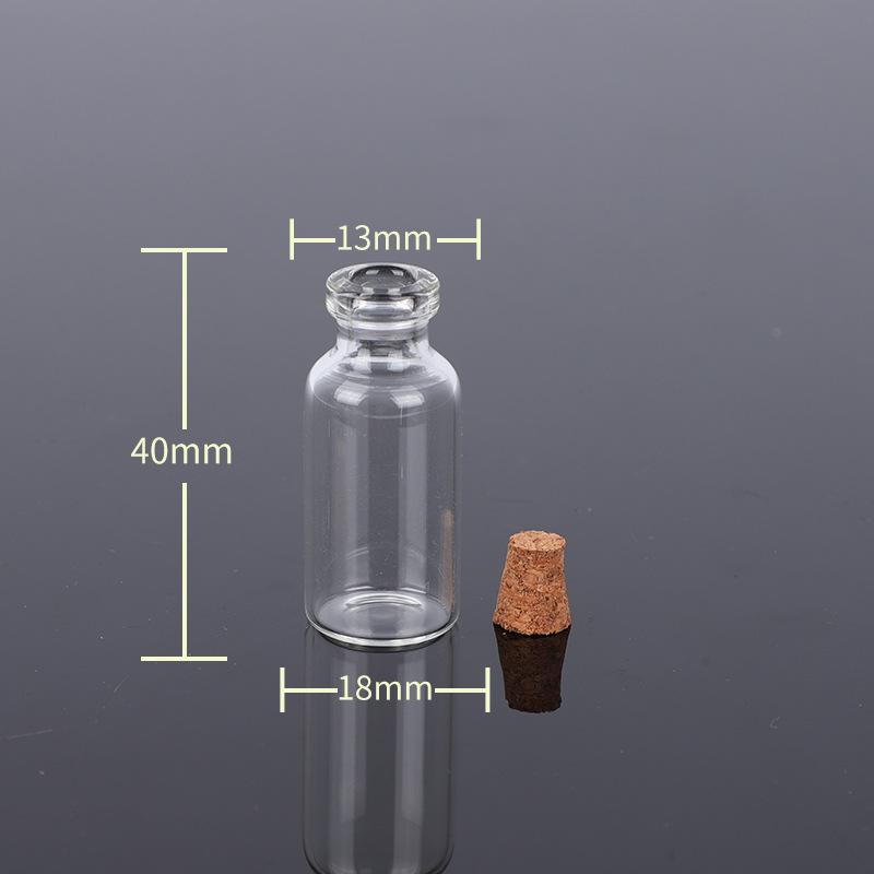 Small Transparent Glass Bottle with Cork Stopper