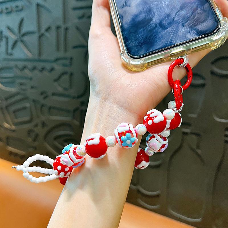 Cake Beads Hand-Painted Beads Mobile Phone Chain Keychain Cute Bag Pendant Beaded Chain