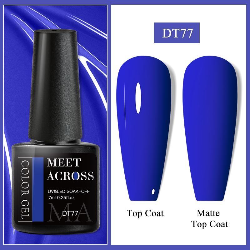 MEET ACROSS Блестящий гель-лак для ногтей, популярный телесный, розовый, красный, синий, блестящий гель-лак, красочный гель для начинающих, маникюр, салон дизайна ногтей