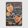 Aperol Spritz Metal Prints Vintage Home Room Bar Cafe Decor Art Wall Painting Tin Poster Metal Wall Decor