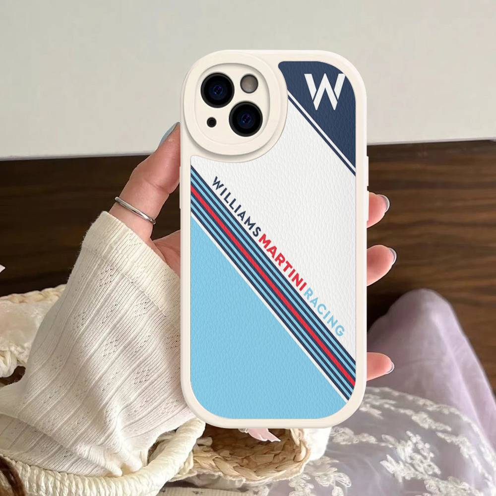 M-Martini Racing Горизонтальная полоска Для IPhone 16 15 14 13 12 11 Pro Max Plus Ударопрочный кожаный мягкий чехол для телефона