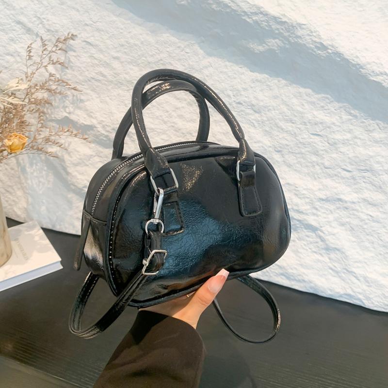 Texture PU Leather Small Top-handle Bags Solid Color Handbags Designer Casual Crossbody Shoulder Bag For Daily Used