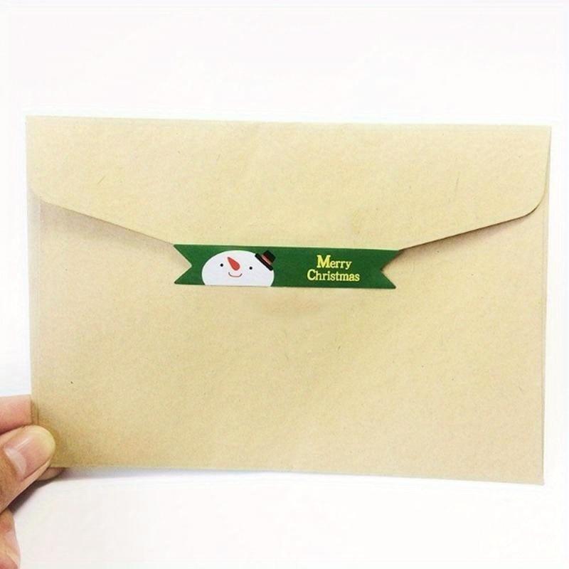 10 шт./компл. Милые Рождественские Санта-Клаус и снеговик, наклейки, бумажные бирки, этикетки, рождественский подарок