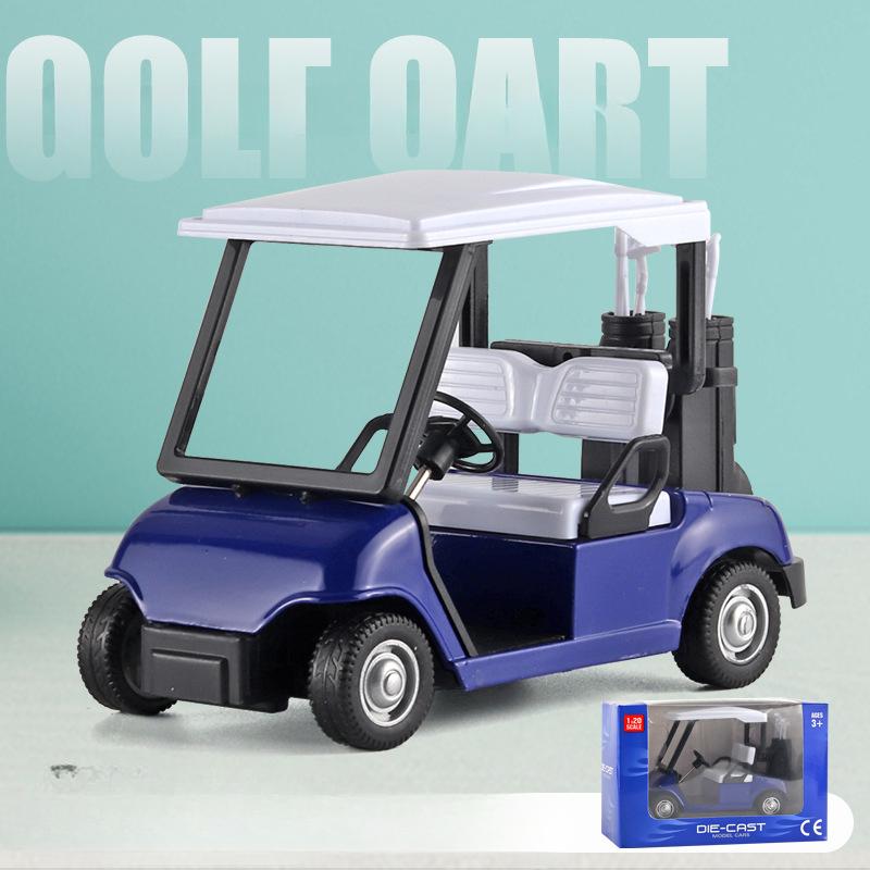 1/20 Scale Alloy Golf Cart Model Toys Metal Diecast Car Model High Simulation Pull Back Vehicle Toy Collection Boy Birthday Gift