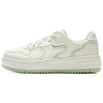 Li Ning Cheese Классические модные повседневные универсальные кроссовки Нескользящие износостойкие дышащие низкие кроссовки для скейтбординга Женские кроссовки Белые зеленые AGCV098-1