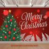 Party Backdrop Christmas Flat Festive Tree Merry Text Multi Layered Celebrations Event Backdrop Decoration Front Door Decor