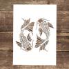 A4 Size Decorative Reusable Goldfish Stencil Template Painting Stencils for DIY Crafts Scrabooking Painting On Wood,Canvas,Floor,Wall and Tile