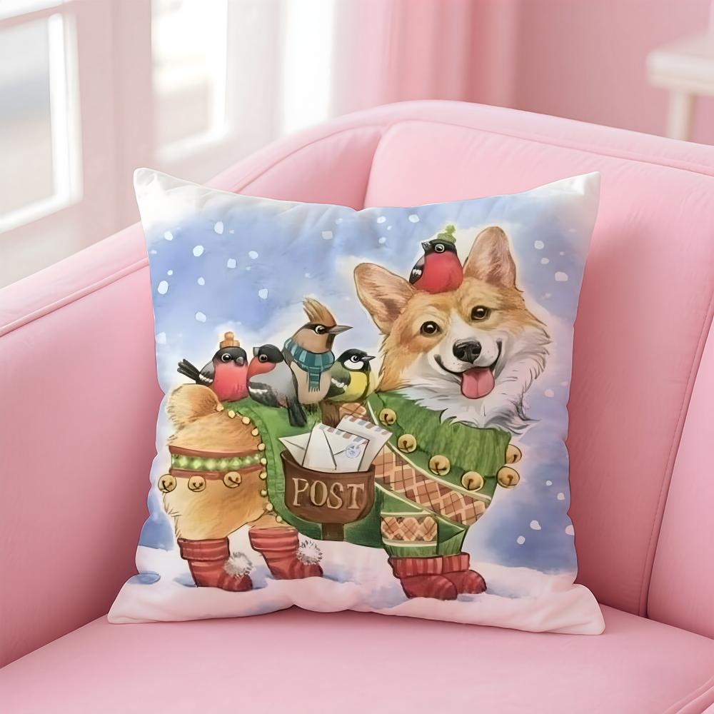 CUTE Golden Retriever Cushion Cover Pillow Case Soft Friendly Fabric  Concealed Zipper