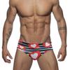 Men Swim Briefs Red Heart Color Low Waist Tight Fit Sexy Swimwear Beach Wear Tanning Surfing