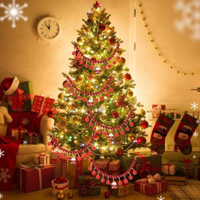 Рождественская гирлянда из бусин Merry Christmas Праздничная гирлянда Винтажное украшение из эмалированных бусин для декора дома и елки