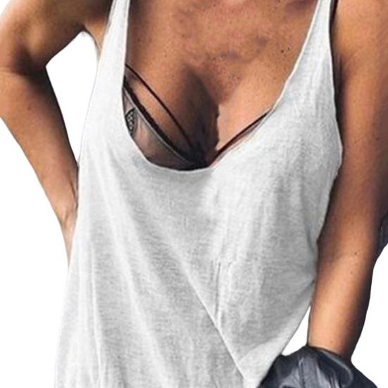 Тонкий женский жилет без рукавов с U-образным вырезом, женские повседневные однотонные свободные футболки