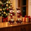 Decorative Pine Cone Accents 2Pcs Rustic Wooden Snowman Tabletop Decor, Vintage Christmas Tiered Tray Decor Figurine, Farmhouse Holiday Centerpiece