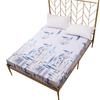 Super Waterproof Bedding Fitted Sheet Printing Mattress Protector Cover Non-slip Bed Linens with Elastic Band Breathable Mattress Protector
